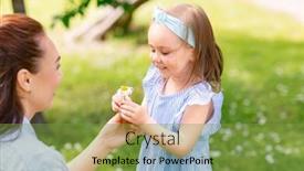  Presentation with summer flowers - PPT theme featuring family-motherhood-and-people-concept background and a tawny brown colored foreground