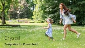  Presentation with motherhood - Presentation theme enhanced with family-motherhood-and-people-concept background and a yellow colored foreground