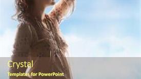  Presentation with motherhood - PPT theme featuring family motherhood and pregnancy concept - silhouette backlight picture of pregnant beautiful woman touching her belly background and a tawny brown colored foreground