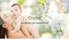  Presentation with parenting - Audience pleasing presentation theme consisting of family motherhood parenting people backdrop and a sky blue colored foreground