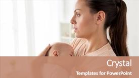  Presentation with sleeping baby - Beautiful slide set featuring family motherhood and people concept backdrop and a coral colored foreground