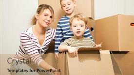  Presentation with moving - Amazing theme having family-moving-in-their-new backdrop and a coral colored foreground