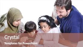  Presentation with children painting - Amazing presentation theme having family muslim - cute children are painting backdrop and a coral colored foreground