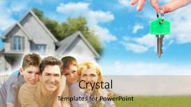  Presentation with new family new born - Slides with fisherman in a boat on the water of a forest lake in autumn background and a dark gray colored foreground