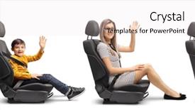  Presentation with car seat - Slide set enhanced with family of a mother background and a light gray colored foreground