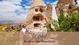  Presentation with daughter - Theme featuring family-of-father-and-teenage background and a coral colored foreground