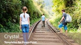  Presentation with sri lanka - Presentation design with family-of-father-and-two background and a coral colored foreground