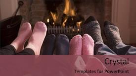  Presentation with feet - Presentation theme consisting of family of feet warming background and a violet colored foreground