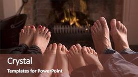 Presentation with feet - Slide set enhanced with family of feet warming background and a tawny brown colored foreground