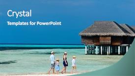  Presentation with beautiful spanish landscape costa blanca - PPT layouts enhanced with family of four enjoying luxury background and a  colored foreground