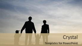  Presentation with sky - Presentation with family of four on sky background and a coral colored foreground