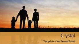  Presentation with sunset water seagull - Cool new presentation with family of four on sunset backdrop and a gold colored foreground