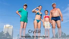  Presentation with railway - Presentation with family-of-four-standing background and a light blue colored foreground