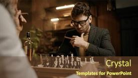  Presentation with whiskey - PPT theme consisting of family-of-intelligent-people-playing background and a tawny brown colored foreground