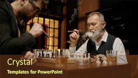  Presentation with whiskey - Presentation theme having family-of-intelligent-people-playing background and a tawny brown colored foreground