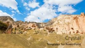  Presentation with cappadocia - Slide deck with family-of-mother-and-teenage background and a yellow colored foreground