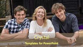  Presentation with teenage - Presentation consisting of family-of-mother-and-two and a coral colored foreground