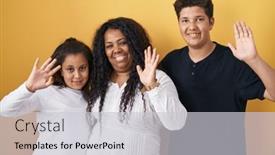  Presentation with saying - PPT layouts consisting of family-of-mother-daughter background and a light gray colored foreground