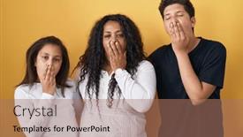  Presentation with sleepiness - Presentation enhanced with family-of-mother-daughter background and a coral colored foreground