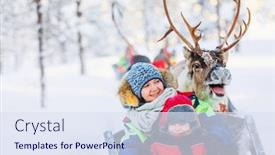  Presentation with winter family - Slides having family-of-mother background and a sky blue colored foreground