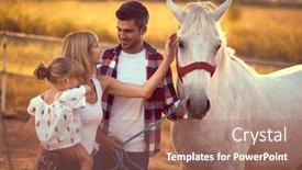  Presentation with nature countryside - Audience pleasing PPT theme consisting of family-of-three-bonding backdrop and a coral colored foreground