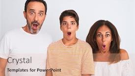  Presentation with father - PPT theme featuring family-of-three-mother-father background and a coral colored foreground