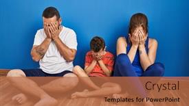  Presentation with floor - Theme with family-of-three-sitting background and a red colored foreground