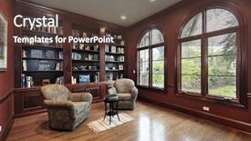  Presentation with wood pellets in the - Audience pleasing PPT theme consisting of family office - library with wood paneling backdrop and a tawny brown colored foreground