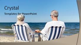  Presentation with family tourism - Presentation design with family old age travel tourism background and a light blue colored foreground