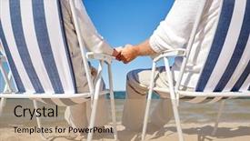  Presentation with family tourism - Beautiful presentation featuring family old age travel tourism backdrop and a coral colored foreground