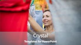  Presentation with laundry - Colorful presentation design enhanced with family on a daily basis backdrop and a gray colored foreground