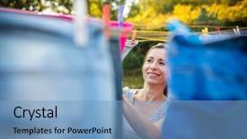  Presentation with laundry - Colorful PPT theme enhanced with family on a daily basis backdrop and a teal colored foreground