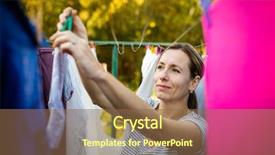  Presentation with laundry - Presentation theme having family on a daily basis background and a tawny brown colored foreground