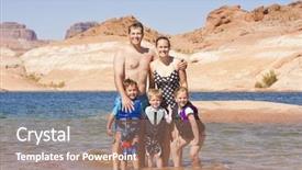  Presentation with family dreams of vacation - Theme consisting of family on a fun vacation background and a  colored foreground