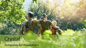  Presentation with family day - PPT theme with family on a rambling day background and a  colored foreground