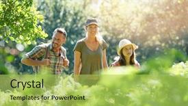  Presentation with family day - Cool new PPT layouts with family on a rambling day backdrop and a  colored foreground