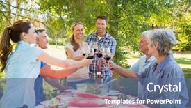  Presentation with sermon family - Presentation with family on a sunny day background and a ocean colored foreground