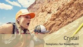  Presentation with rafting - PPT layouts consisting of family on an exciting rafting background and a lemonade colored foreground