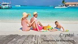  Presentation with old couple - PPT layouts with family-on-beach-young-couple background and a light gray colored foreground