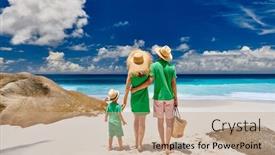  Presentation with old couple - Theme having family-on-beautiful-anse-intendance background and a coral colored foreground