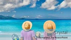  Presentation with soleil - Presentation design consisting of family-on-beautiful-anse-soleil background and a teal colored foreground