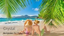  Presentation with soleil - PPT layouts consisting of family-on-beautiful-anse-soleil background and a coral colored foreground