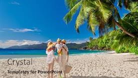  Presentation with soleil - Colorful presentation enhanced with family-on-beautiful-anse-soleil backdrop and a mint green colored foreground