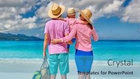  Presentation with soleil - PPT theme consisting of family-on-beautiful-anse-soleil background and a teal colored foreground
