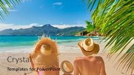  Presentation with soleil - Audience pleasing presentation theme consisting of family-on-beautiful-anse-soleil backdrop and a coral colored foreground