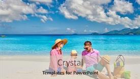  Presentation with soleil - Colorful slide set enhanced with family-on-beautiful-anse-soleil backdrop and a soft green colored foreground