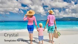  Presentation with soleil - PPT layouts consisting of family-on-beautiful-anse-soleil background and a soft green colored foreground