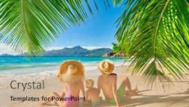  Presentation with soleil - Colorful PPT layouts enhanced with family-on-beautiful-anse-soleil backdrop and a coral colored foreground