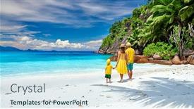  Presentation with old couple - Presentation design featuring family-on-beautiful-petite-anse background and a sky blue colored foreground