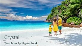  Presentation with old couple - Slide set consisting of family-on-beautiful-petite-anse background and a sky blue colored foreground